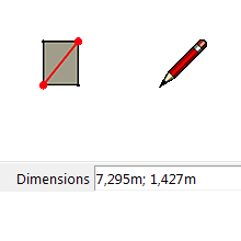 linea, rettangolo, inserire dimensioni